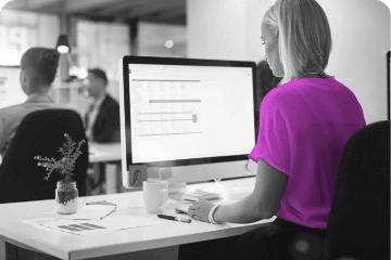 Woman doing HR with Staffology